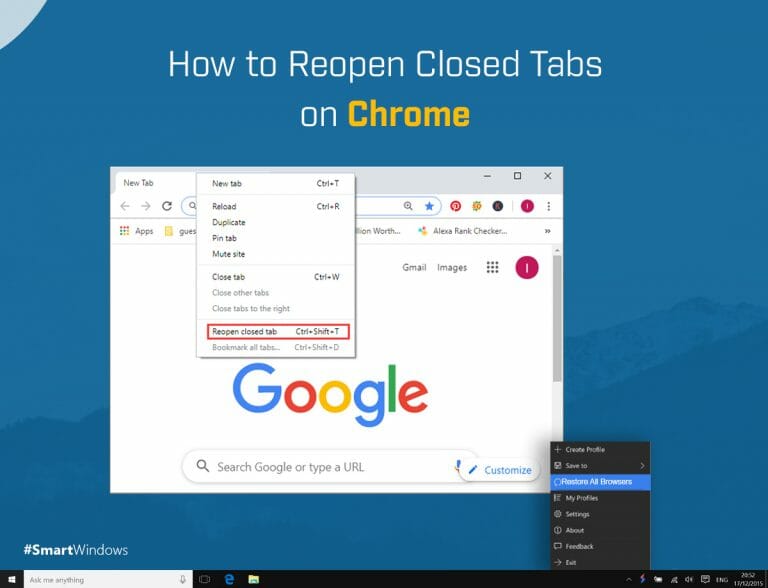 How to Reopen Closed Tabs on Chrome - SmartWindows