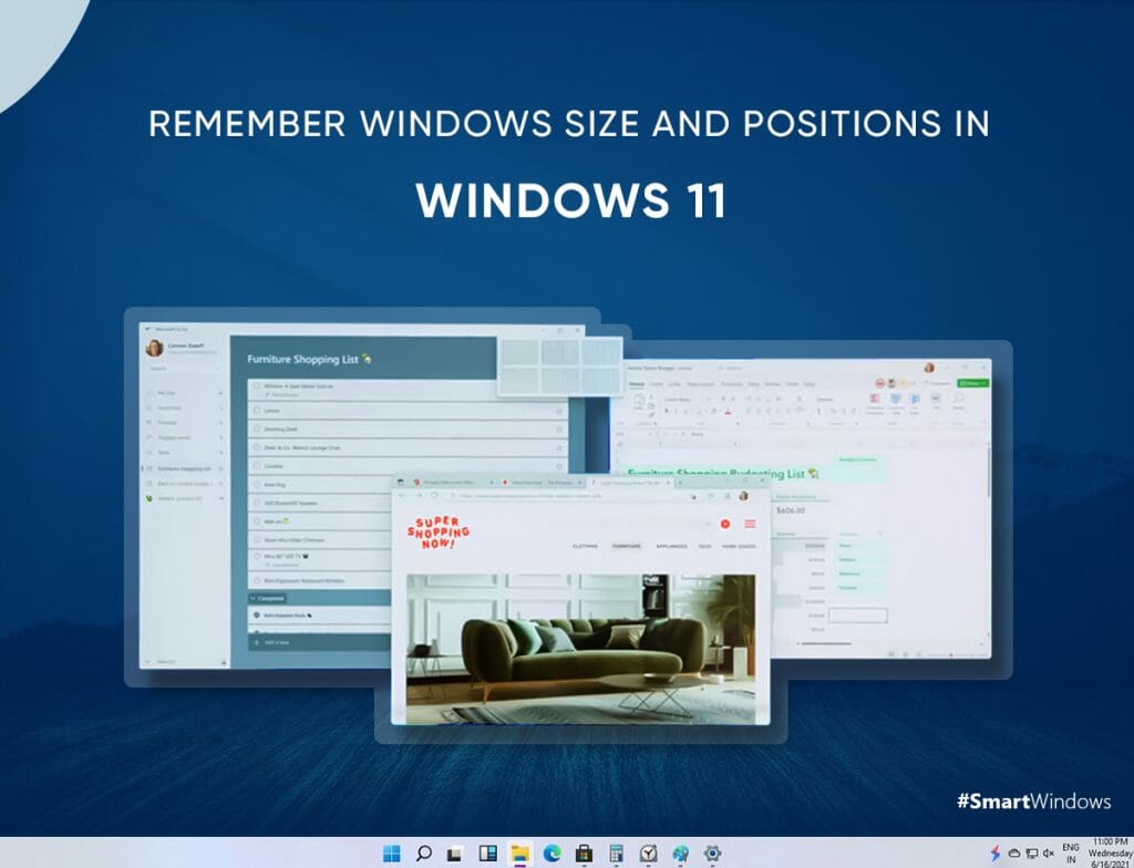 Remember Windows Size and positions in Windows 11