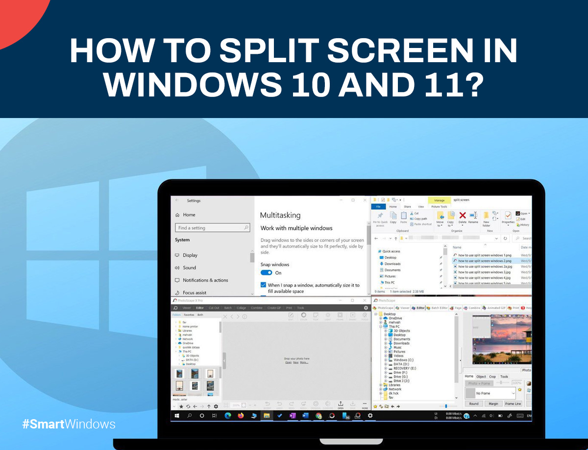 how to split screen windows 10